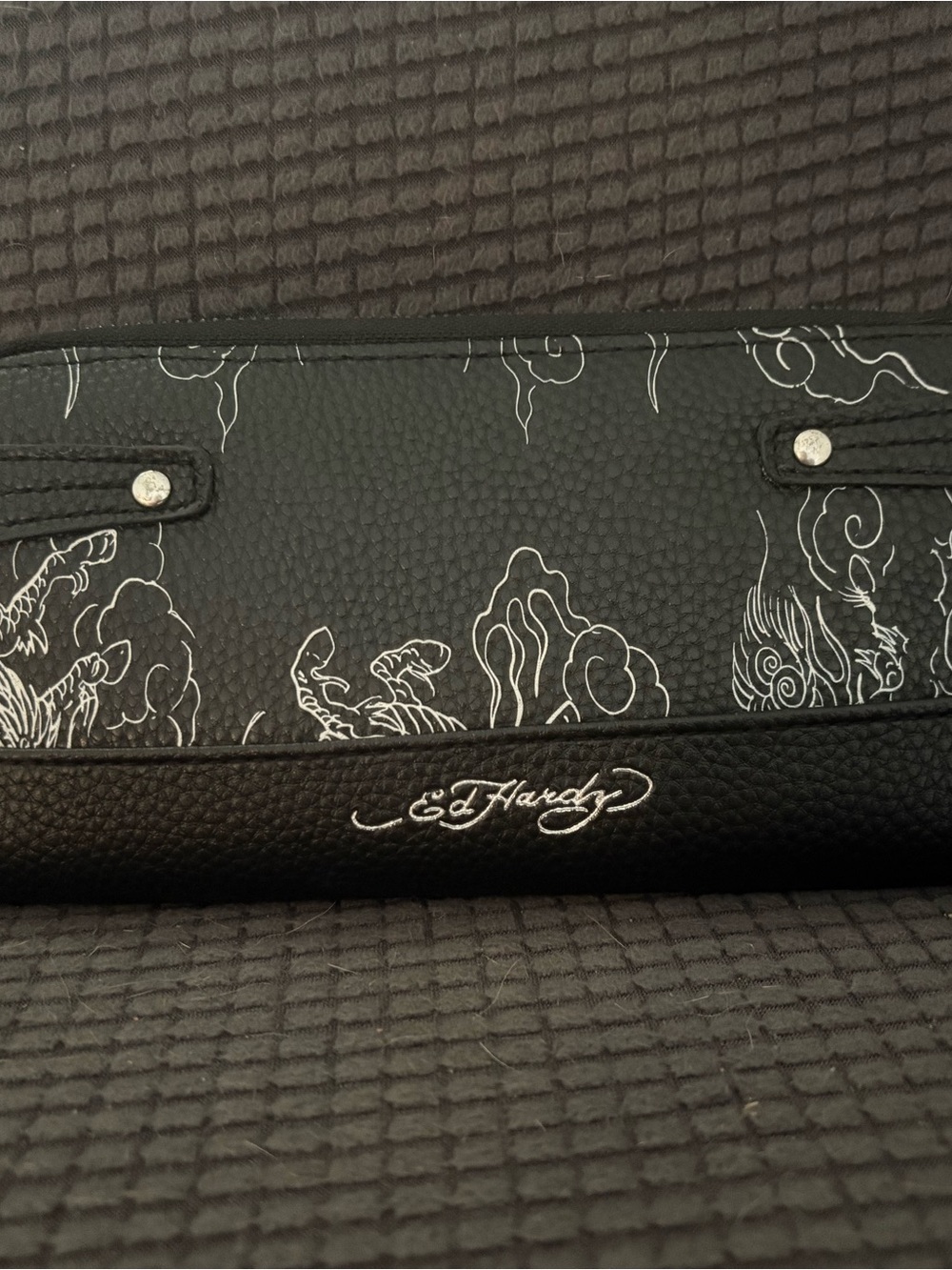 Ed Hardy Dragon Flame Black Clutch